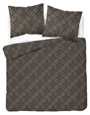 Obrázek produktu pro Běžné povlečení, saténové povlečení, vysoká kvalita, rozměr 200x220, barva béžová, geometrický vzor, model 6069b, Obrázek vytvořený pomocí AI