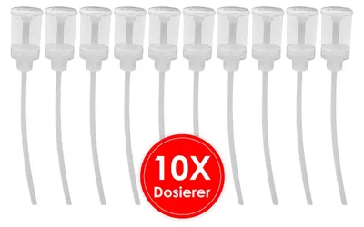 Immagine prodotto di Dispositivo di dosaggio BiOHY, pratico ausilio di dosaggio per bottiglie da 250ml, 500ml e 1l - confezione da 10 pezzi
