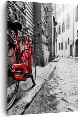 Produktbild von Bild auf Leinwand - LeinWandbild Einteilig - Straße Fahrrad Kopfsteinpflaster Gebäude - 70x100cm - Wand Bild - Wandbilder - Leinwanddruck - Wanddekoration - Leinwand bilder - Wandbild PA70x100-3186