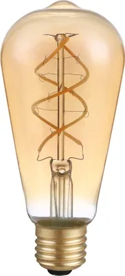 Produktbild von LED Spiral Filament Edison Leuchtmittel 5W E27 ST64 extra warmweiß 1800K DIMMBAR