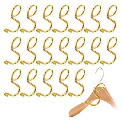 20 Verbindungshaken für Kleiderbügel, gold, Edelstahl