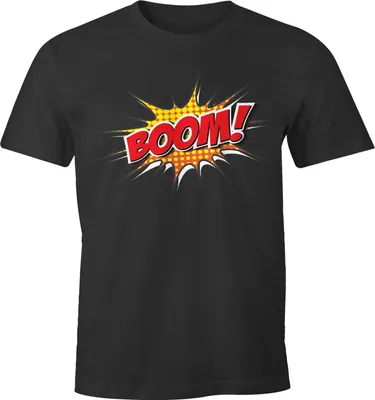 Produktbild von Herren T-Shirt Comic Boom Fun-Shirt Moonworks® anthrazit XXL