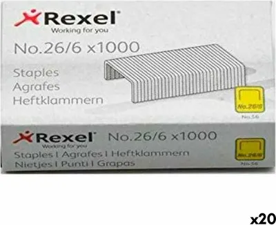 Obrázek produktu pro Sponky Rexel 26/6 6 mm 1000 kusů (20 kusů)