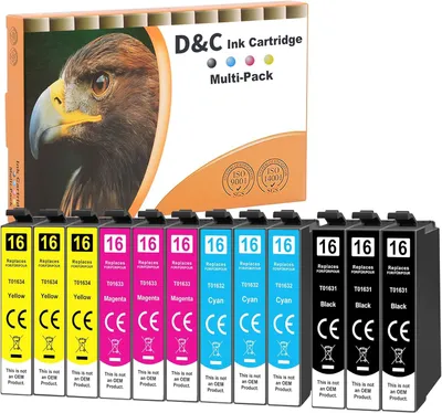 Produktbild von DC 12x 16XL Druckerpatronen Kompatibel für Epson 16 XL 16XL Patronen mit Epson Workforce WF-2630WF WF-2760 WF-2660 WF-2520 WF-2650 WF-2540 WF-2530