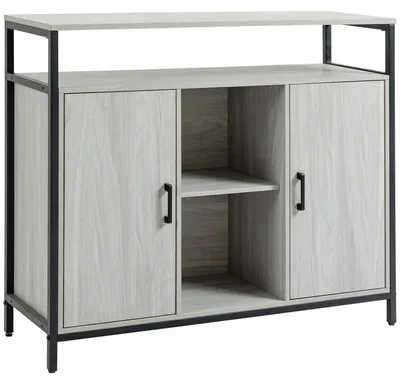 Immagine prodotto di Credenza 2 Ante 5 Ripiani 100x34x87,2 cm in Legno Grigio