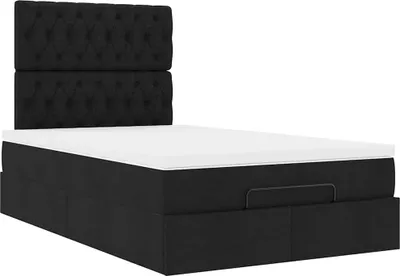 Produktbild von Ottoman-Bett mit Matratze Schwarz 120x200 cm Stoff