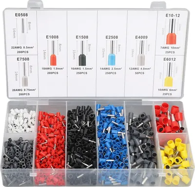 Image de 1200 Pcs Wire Crimp Terminal Assortment Kit Cold Pressed Electrical Wire Connectors for Home Automotive