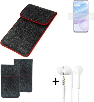 Produktbild von K-S-Trade Handy Schutz Hülle kompatibel mit Xiaomi Redmi 10X Pro Schutzhülle Handyhülle Filztasche Pouch Tasche Case Sleeve Filzhülle dunkelgrau