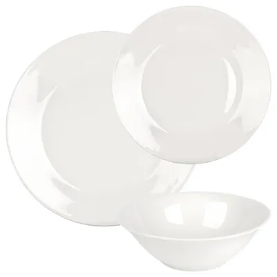 Image de Service de table - Assiettes en porcelaine - 18 pièces - Blanc