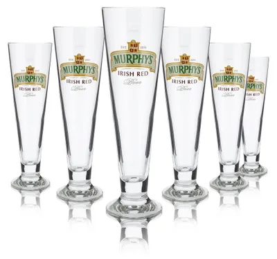 Produktbild von 6x Murphys Glas 0,3l Irish Stout Pokalglas Tulpenglas Bier Gläser Set Brauerei