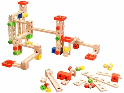 Image de Circuit à billes en bois 50 pièces