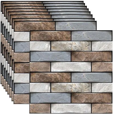 Obrázok produktu pre Samolepiace nástenné panely, 10 ks, 30 x 30 cm, samolepiace, vodovzdorná nástenná dekorácia, samolepiaca nástenná dekorácia do kuchyne, spálne, kúpeľne, obývacej izby