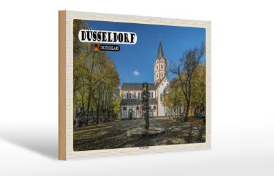Produktbild von Holzschild Städte Düsseldorf Gerricusplatz Baustil 30x20cm