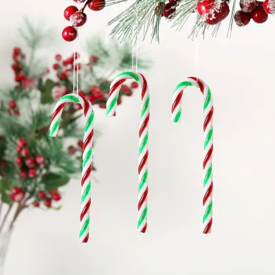 Immagine prodotto di 54 pezzi bastoncini di zucchero in plastica decorazioni per albero di Natale da appendere, verde, rosso, bianco