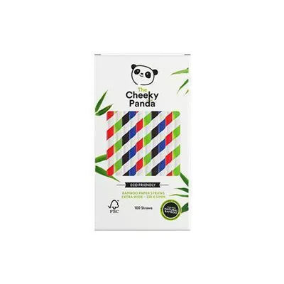 Produktbild von Strohhalm, bunt gemischt, Bambus, dehnbar, Größe XL, 100 Stück, CHEEKY PANDA STRWMULTIEWX20