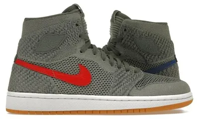 Image de Jordan 1 Retro High Flyknit Clay Green (taille enfant/adolescente) - Pointure européenne 37,5