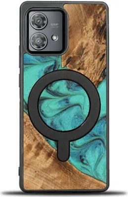 Produktbild von Holzhülle Bewood Unique - Turquoise für MagSafe für Motorola Edge 40 Neo