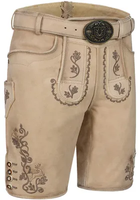 Produktbild von Lederhose Tayden mit Gürtel hellbraun 52