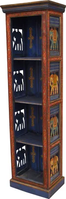 Produktbild von Handbemaltes Bücherregal mit Metall Verzierungen - Modell 2, Mehrfarbig, Holz, 183*53*31 cm, Bücherregale & Küchenregale