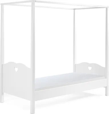 Produktbild von Himmelbett >AMORI< in Weiß aus Massiv Kiefer und MDF - 211,3x187,3x96cm (BxHxT)