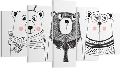Produktbild von Bild auf Leinwand - Leinwandbild - Spaß süß Teddybär - 160x85cm - Wand Bild - Wanddeko - Wandbilder - Leinwanddruck - Bilder - Kunstdruck - Wanddekoration - Leinwand bilder - Wandkunst - EA160x85-2925