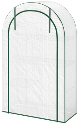 Immagine prodotto di Serra Outsunny con porta scorrevole, ripiani, serra in plastica resistente all'inverno con struttura in acciaio