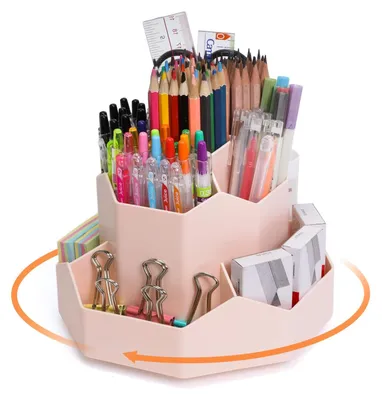 Produktbild von Drehbarer Schreibtisch-Organizer mit 9 Fächern in Rosa