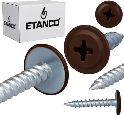 Immagine prodotto di ETANCO GM-S viti autofilettanti per lamiera a testa piatta RAL 8017 marrone cioccolato 4,2 x 30 mm 250 pz.