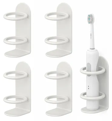 Produktbild von 4 Stück Zahnbürstenhalter Elektrische Zahnbürste, Zahnbürsten Halter, Halterung Elektrische Zahnbürste, Zahnbürstenhalter Saugnapf, Wandhalterung Elektrische Zahnbürste, Weiß