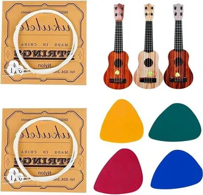Obrázek produktu pro Sady ukulele se 4 filcovými kryty a sadou nylonových strun ve 4 barvách