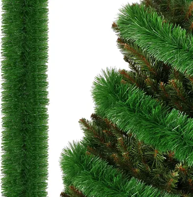 Produktbild von SPRINGOS Girlande für den Weihnachtsbaum 6 m dunkelgrün Kunstgirlande Weihnachtsbaumgirlande Christbaumschmuck Treppe Fensterrahmen