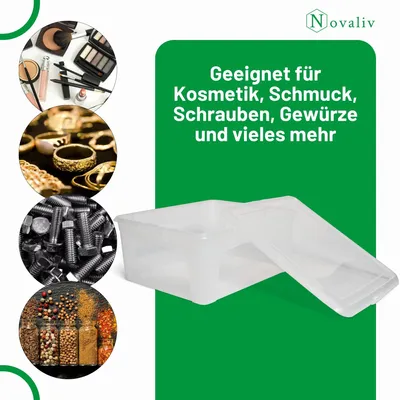 Produktbild von 2x Aufbewahrungsbox 16l 40x34x17 Stapelbox Groß Plastikbox transparent Kunststoff mit Deckel Unterbettbox Unterbettkommode multibox 40cm