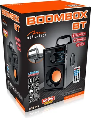 Obrázok produktu pre Media tech Boombox BT 15 w Stereo prenosný reproduktor čierny
