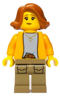 Produktbild von LEGO Minifigur Merchant Boat - Female, Bright Light Orange Jacket (bdp206)