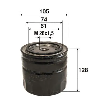 Produktbild von Ölfilter VALEO 586045 Anschraubfilter für HYUNDAI GALLOPER II (JK-01) H-1 / Starex MPV (A1) H-1 Kastenwagen (A1) GALLOPER I H100 Kasten