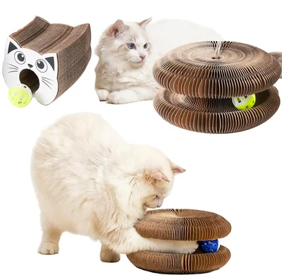 Produktbild von Katzenkratzbaum faltbar, mit Kugelglocke, für Katzen und Kätzchen, Indoor-Spielzeug