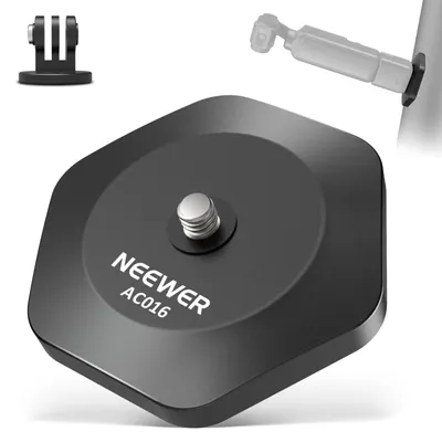 Produktbild von NEEWER Magnetische Kamerahalterung, kompatibel mit DJI Osmo Pocket 3 Insta360 X4/3/GO 3S/3, starker magnetischer Ständer, Schnellspann-Basishalterung mit 1/4-Zoll-Schraube für Gimbal-Kamera, gummiert