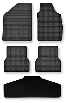Produktbild von Gummi-Fußmatten + Tunnel für Ford Fiesta MK5 1999-2002 (Schrägheck) – 5-tlg, Schwarz, Semi-Universal, angepasst – Wielganizator Semi-Universal