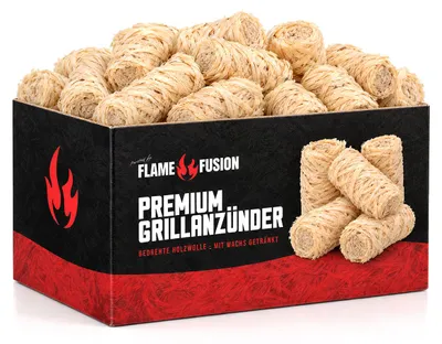 Produktbild von FlameFusion Holzwolle-Anzünder 5 kg [Menge wählbar] mit Wachs für Grill