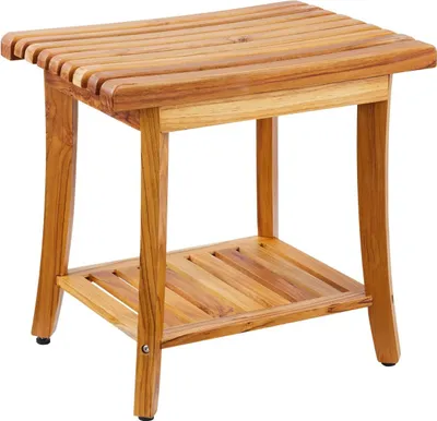 Produktbild von Teakholz-Duschbank 50,8 x 36,3 x 45,5 cm Duschhocker aus Holz für das Badezimmer