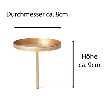 Produktbild von Novaliv 4x Kerzenpick Flach Gold 8cm Durchmesser I Kerzenteller mit Dorn I Adventskerzenhalter Weihnachtsdekoration Kerzenpin I Kerzenstecker für Adventskranz