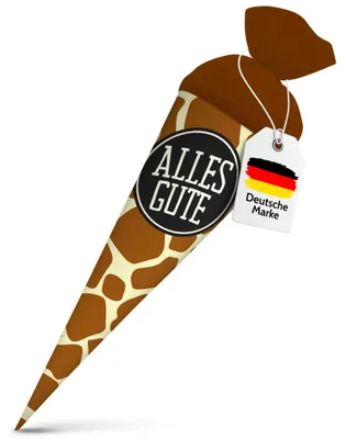 Produktbild von itenga Geschwister Schultüte 35cm Muster Giraffe ALLES GUTE Geschenkverpackung