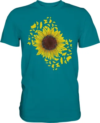 Produktbild von Sonnenblumen Schmetterling Garten T-Shirt Gärtner Geschenk – Diva Blue / 3XL