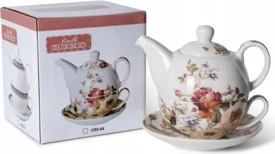 Produktbild von Markenlos TEEKANNE KANNE 400 ML + TASSE ROSEN 250 ML TEE FÜR EIN SET