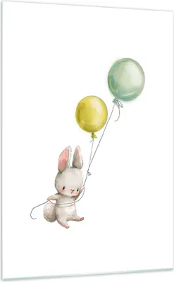 Produktbild von Bilder auf glas - Einteilig - Häschen Luftballons Kinder - 70x100cm - Glasbilder - Wandbilder - Bilder - Wanddekoration aus Glas - Glas Bilder - Wandbild auf Glas - GPA70x100-4731