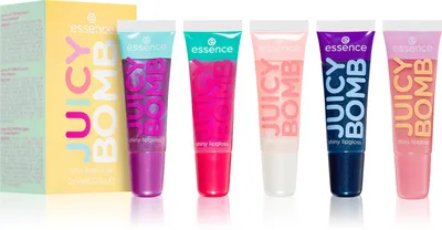 Produktbild von Essence JUICY BOMB Set, The Juicy Side Of Life, Glowing, Färbung, Weichmachend, Aufpolsterung, Flüssigkeit, Glanz, Tube, 10 ml