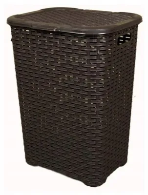 Produktbild von Katex Wäschekorb 45l Rattan-Optik Weiß, Beige, Grau
