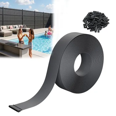 Obrázek produktu pro TRMLBE PVC pásky na ochranu soukromí, role 70 m, antracitová barva, silné, odolné proti UV záření a povětrnostním vlivům, s upevňovacími sponami, pro plot z tyčových mřížek, do zahrady a na balkon