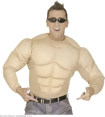 Image de Super T-shirt de musculation - Chemise de musculation - Chemise de bodybuilder Force Costume Six Pack XL - 54/56