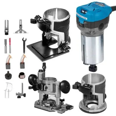 Immagine prodotto di VEVOR Rifilatore Elettrico 710W Fresatrice Compatta Rifilatore per Legno 10000-30000RPM Rifilatrice per Legno Multifunzione con Base Affondamento e Base Inclinata
